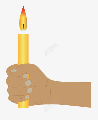 手握一支点燃的蜡烛的卡通画png免抠素材_88icon https://88icon.com 卡通 手 燃烧 蜡烛