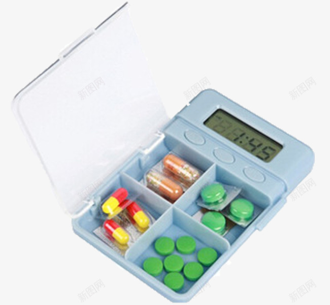 电子提醒药盒png免抠素材_88icon https://88icon.com 外出 小巧 携带 胶囊药片 药盒