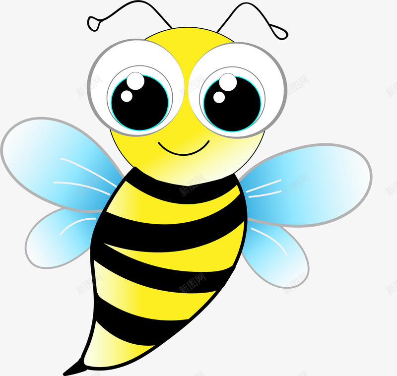 勤劳的小蜜蜂卡通png免抠素材_88icon https://88icon.com 卡通形象 快乐 矢量素材 蜜蜂 黄色