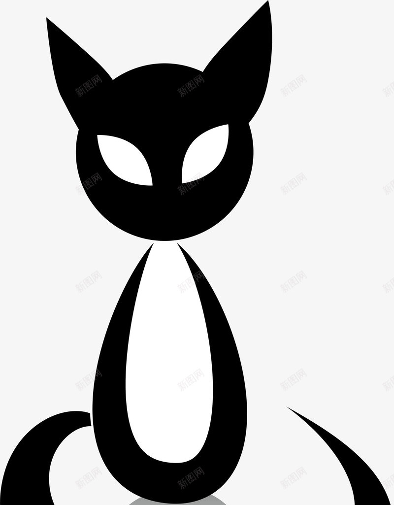 创意黑色猫咪png免抠素材_88icon https://88icon.com 创意猫咪 可爱猫咪 呆萌猫咪 盘坐 黑色尾巴 黑色猫咪