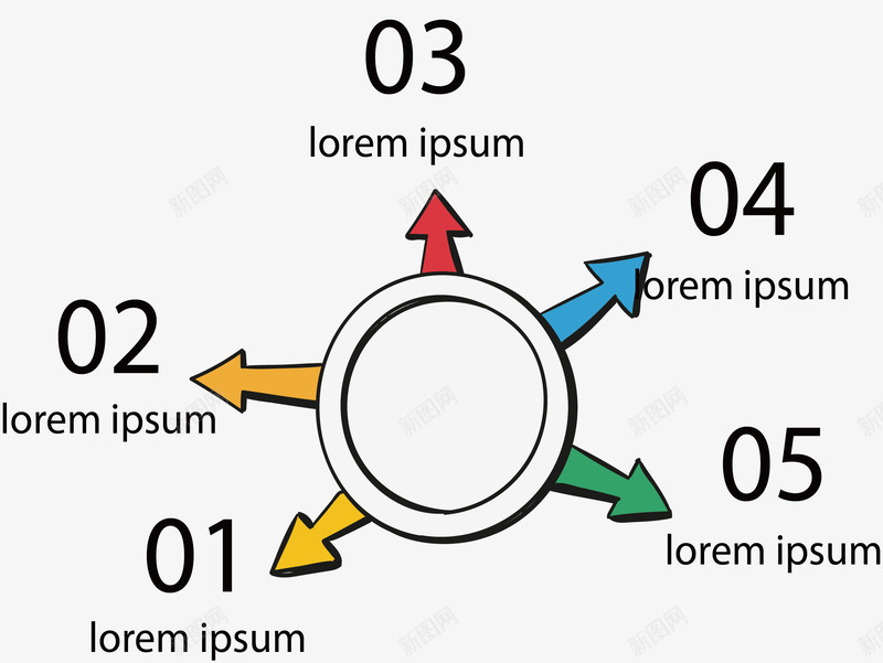 总分结构箭头信息图表png免抠素材_88icon https://88icon.com 分散 分散箭头 总分结构 步骤 矢量素材