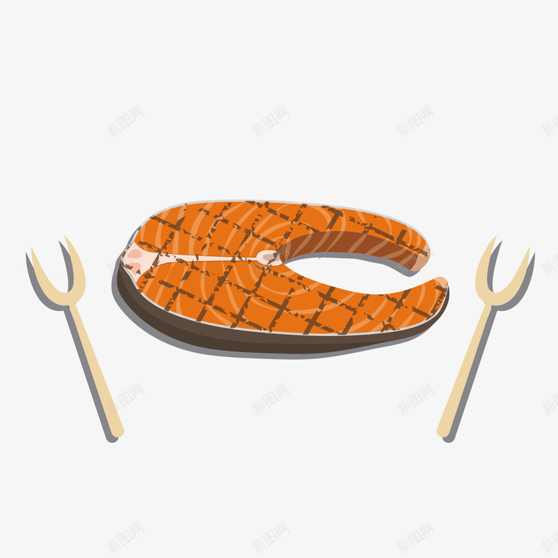 餐厅的鱼排矢量图ai免抠素材_88icon https://88icon.com 菜单 食物 餐具 餐厅 鱼排 矢量图