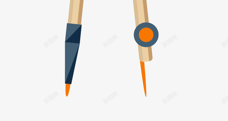 卡通版圆规png免抠素材_88icon https://88icon.com PNG图形 卡通 圆规 尖头 装饰