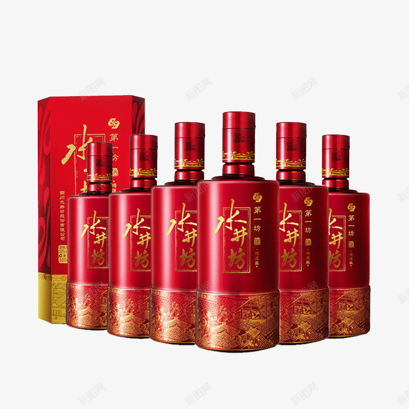 水井坊鸿运装52度白酒png免抠素材_88icon https://88icon.com 产品实物图 名烟名酒 水井坊 白酒 红色包装 鸿运装