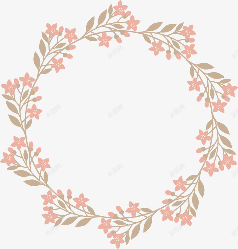 唯美的花环矢量图ai免抠素材_88icon https://88icon.com 卡通手绘 唯美 圆环 漂亮 美丽 花环 矢量图