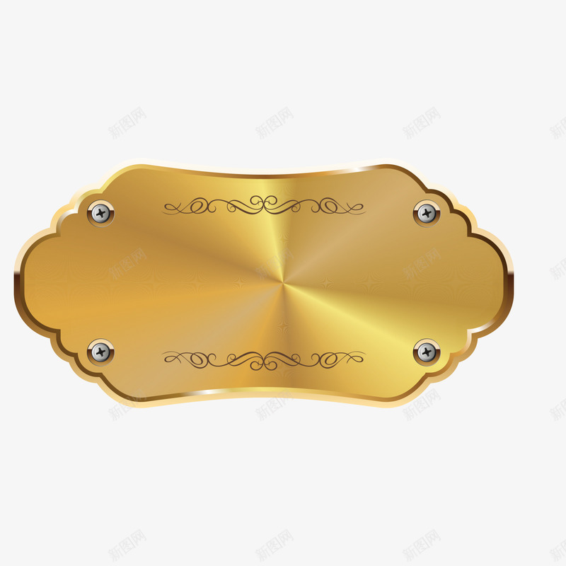金色闪耀标志png免抠素材_88icon https://88icon.com 图案 大气 徽章 标志 标签 花藤 金色 闪耀