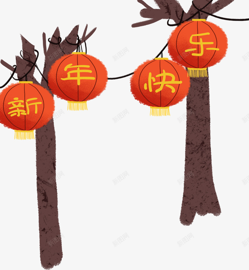 新年快乐大红灯笼高高挂png免抠素材_88icon https://88icon.com 2019 中国风 农历新年 新年 新年快乐 灯笼 猪年 红灯笼