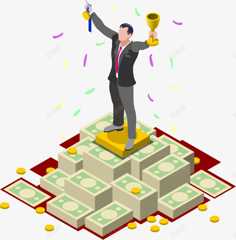 商务金融矢量图ai免抠素材_88icon https://88icon.com 卡通人物 卡通漫画 商务人士 职场人物 职场办公 金融分析师 金融商务 金钱 矢量图