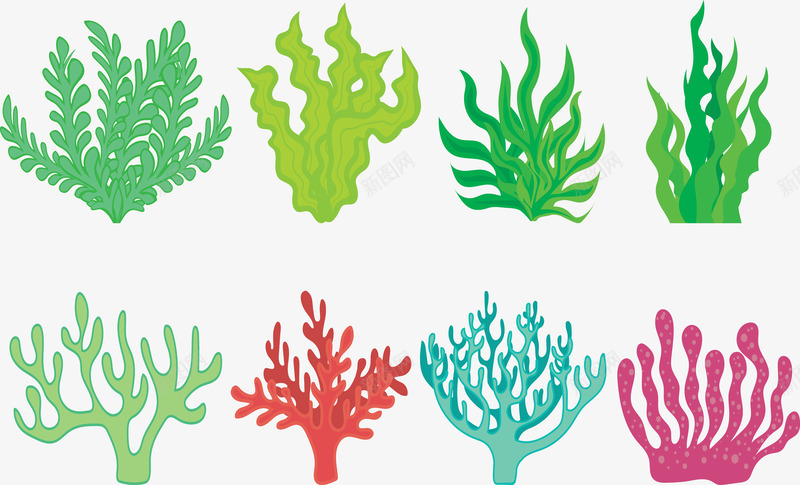 绿色海草海带营养植物矢量图eps免抠素材_88icon https://88icon.com 位图图形 印刷图 手绘 手绘彩色 海带 海草 绿色 营养植物 装饰图 矢量图