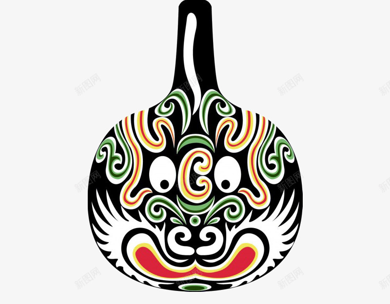 黑色花纹脸谱png免抠素材_88icon https://88icon.com 一张 卡通 手绘 白色 简图 绿色 脸谱 黑色