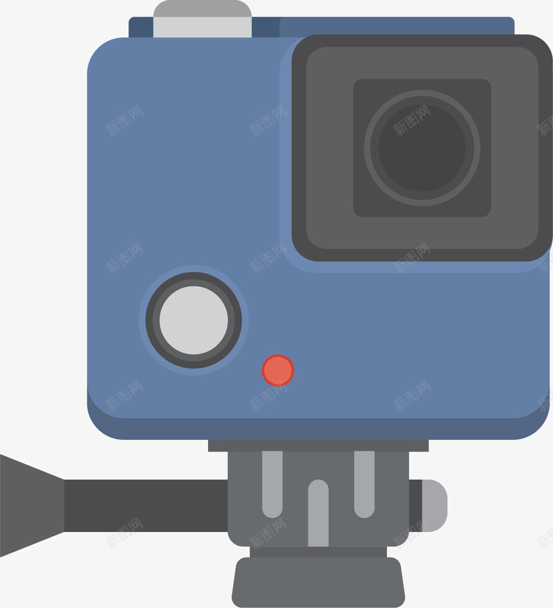 蓝色的卡通摄像机矢量图ai免抠素材_88icon https://88icon.com 不规则图形 影视制作 摄影 明星 蓝色机身 黑色镜头 矢量图