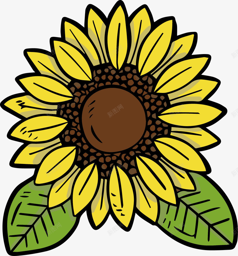 手绘植物向日葵花盘png免抠素材_88icon https://88icon.com 向日葵 向日葵花盘 太阳花 手绘 抽象向日葵 植物 清新花朵 绿色植物 葵花 黄色花朵