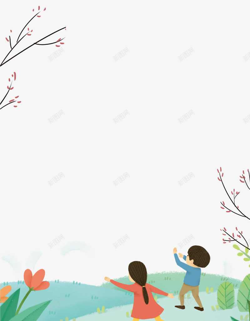 卡通清新唯美桃花春游海报背景png免抠素材_88icon https://88icon.com 卡通 唯美 春季 春游 桃花 海报 清新