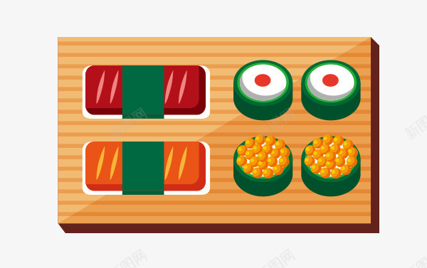 扁平日本鱼寿司png免抠素材_88icon https://88icon.com 扁平风格 日式
