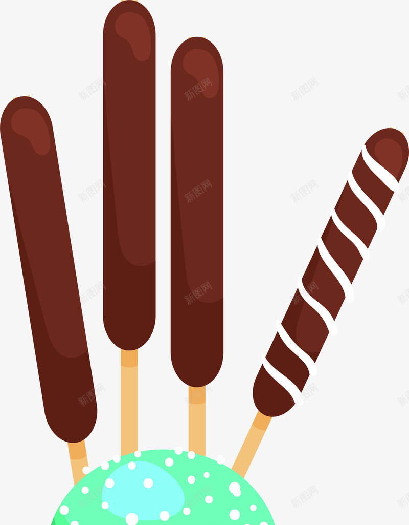 美味食品png免抠素材_88icon https://88icon.com 卡通可爱 唯美 巧克力棒 矢量图案 装饰图 食物