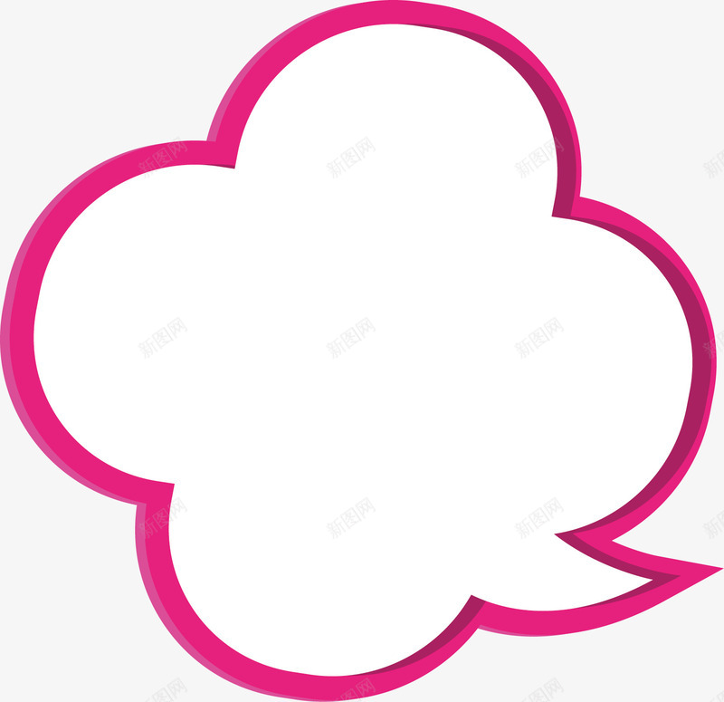 手绘的云朵矢量图ai免抠素材_88icon https://88icon.com 不规则图形 创意 卡通 可爱 玫红色 白色 边框 矢量图