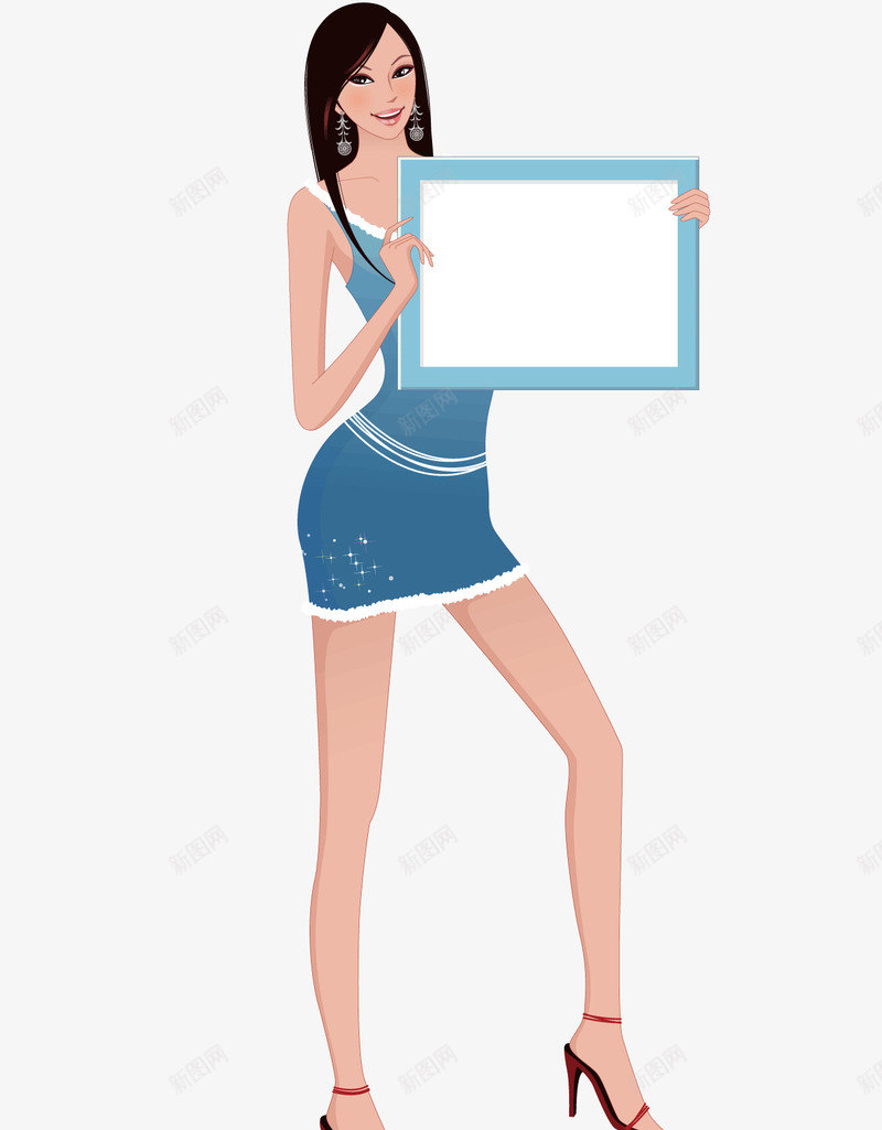 举着牌子的人png免抠素材_88icon https://88icon.com 微笑 漂亮的女人 矢量素材