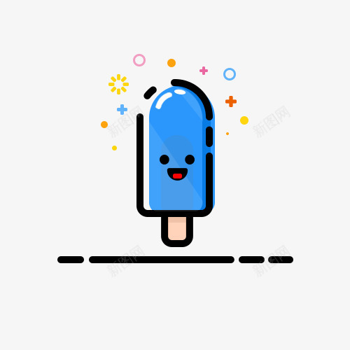 蓝色的冰棍png免抠素材_88icon https://88icon.com png图形 冰棍 加号 卡通 符号 蓝色 装饰