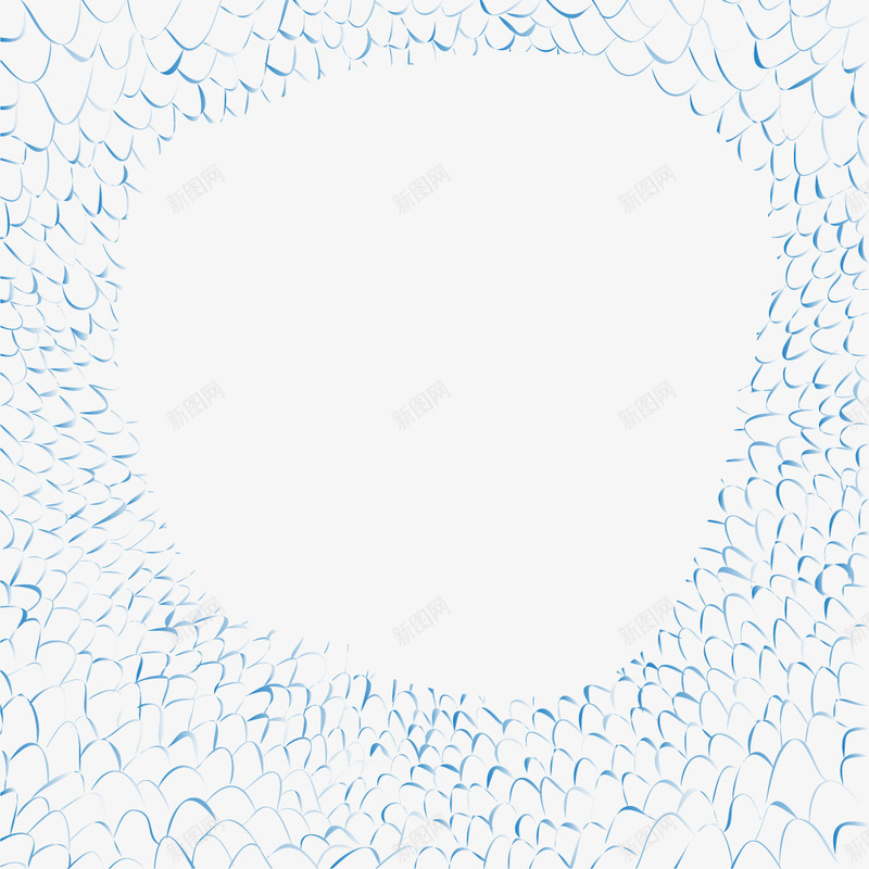 手绘龙鳞边框矢量图ai免抠素材_88icon https://88icon.com 手绘 蓝色 龙鳞边框 矢量图