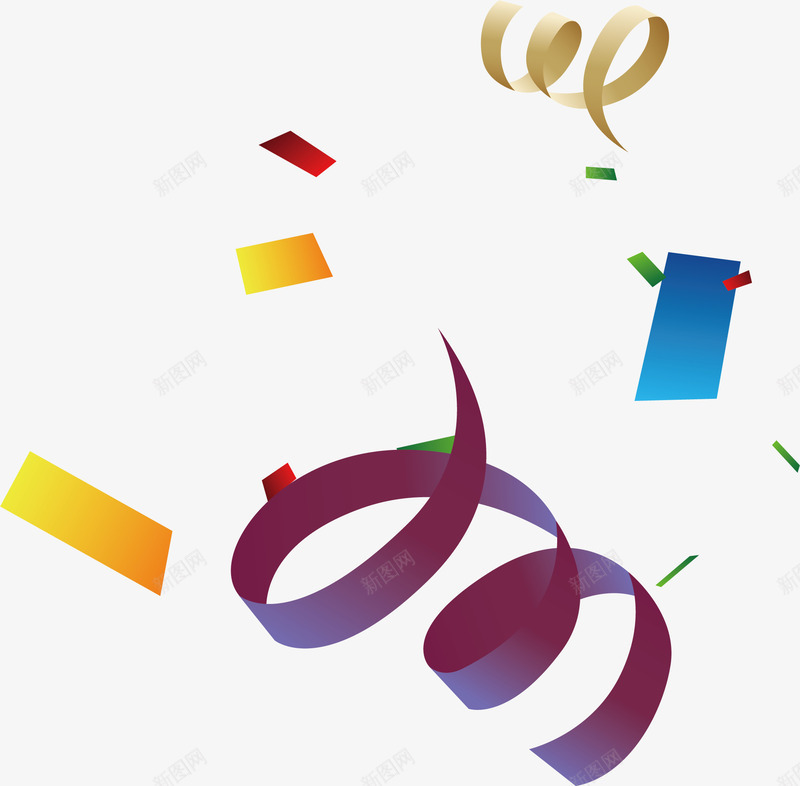 漂浮的彩带矢量图ai免抠素材_88icon https://88icon.com 彩带 欧式彩带 漂浮 漂浮彩带 节日 节日彩带 金色彩带 矢量图