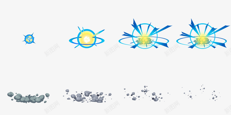 爆炸蓝色特效png免抠素材_88icon https://88icon.com 云朵 灰尘 灰色 爆炸 蓝色