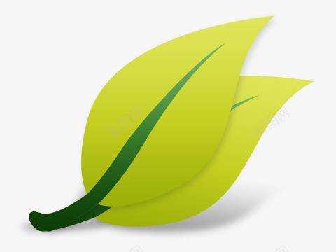 手绘绿色叶子UIpng免抠素材_88icon https://88icon.com UI 叶子 手绘 绿色