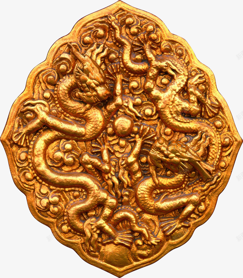 黄色大气龙纹装饰png免抠素材_88icon https://88icon.com 大气 装饰 黄色