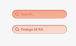 搜索psd免抠素材_88icon https://88icon.com kit orange search ui 可爱 搜索框 橙色