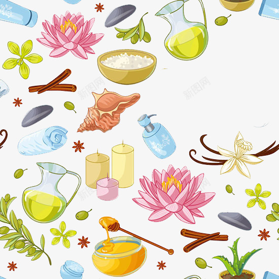 卡通美容spa用品png免抠素材_88icon https://88icon.com spa 卡通 用品 美容