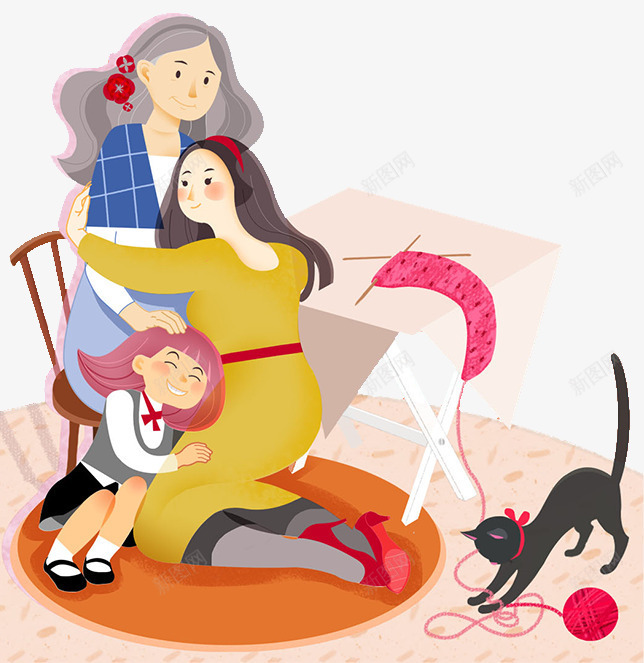 手绘装饰插画母亲节三世同堂与妈png免抠素材_88icon https://88icon.com 三世同堂 亲密插图 妈妈 手绘 手绘装饰插画母亲节三世同堂与妈妈亲密插图免费下载 母亲节 装饰插画