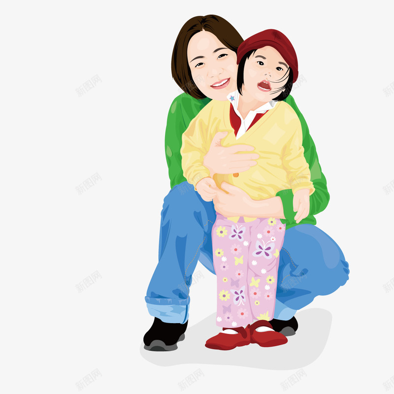 抱着小孩的妈妈矢量图ai免抠素材_88icon https://88icon.com 卡通 妈妈 小孩 矢量图