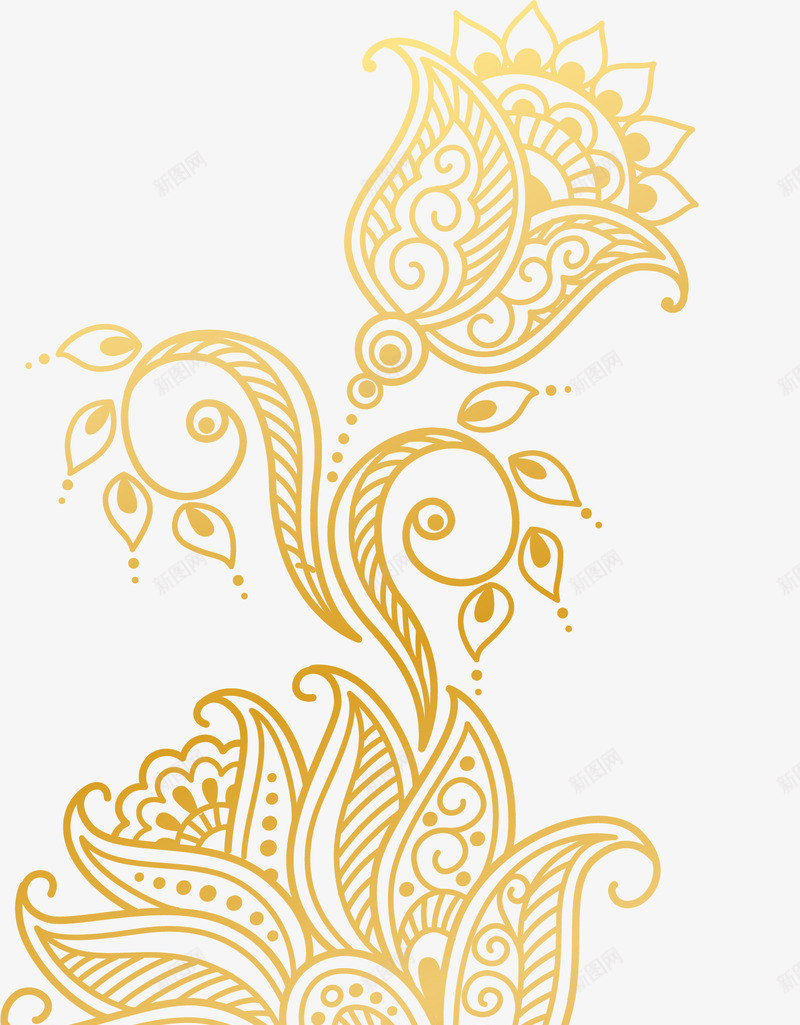 金色大气花朵png免抠素材_88icon https://88icon.com 大气 线条 花朵 装饰图案 金色 鲜花