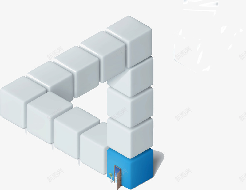 立体三维3D方块三角形png免抠素材_88icon https://88icon.com 3D 三维 三角形 方块 立体