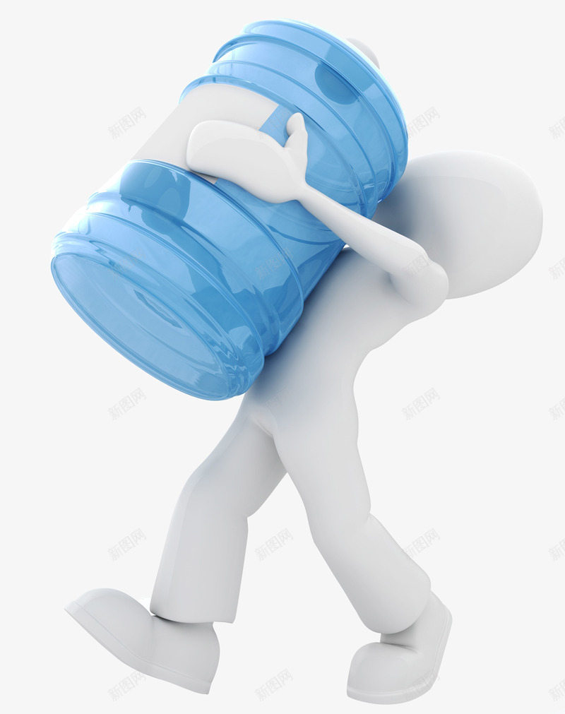 搬水工人psd免抠素材_88icon https://88icon.com 3D小人 上班族 吃力 搬东西 搬东西的小人 搬水