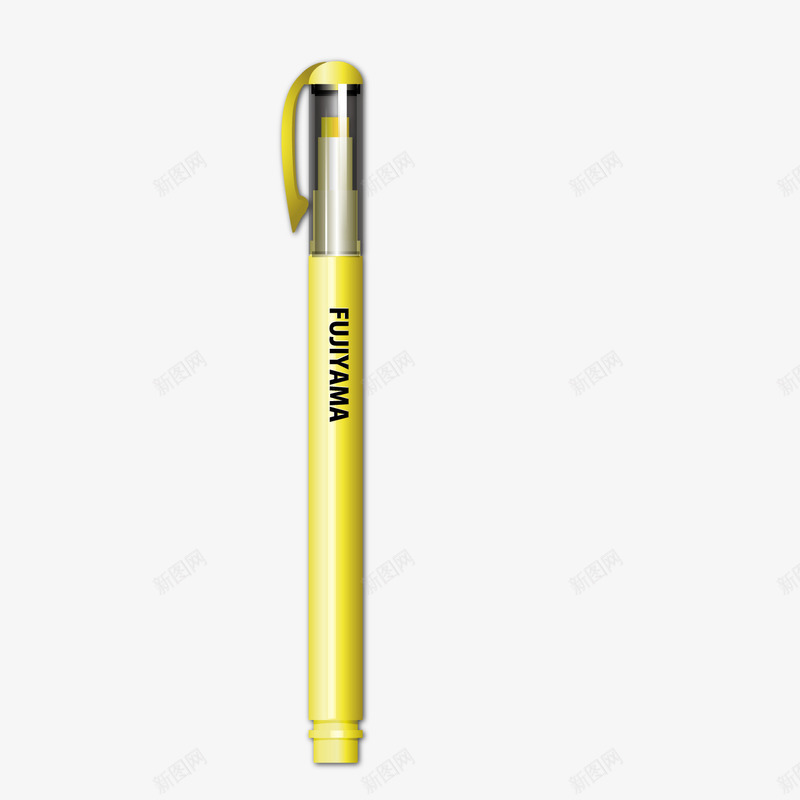 中性笔矢量图ai免抠素材_88icon https://88icon.com 3D 教育 装饰 黄色 矢量图