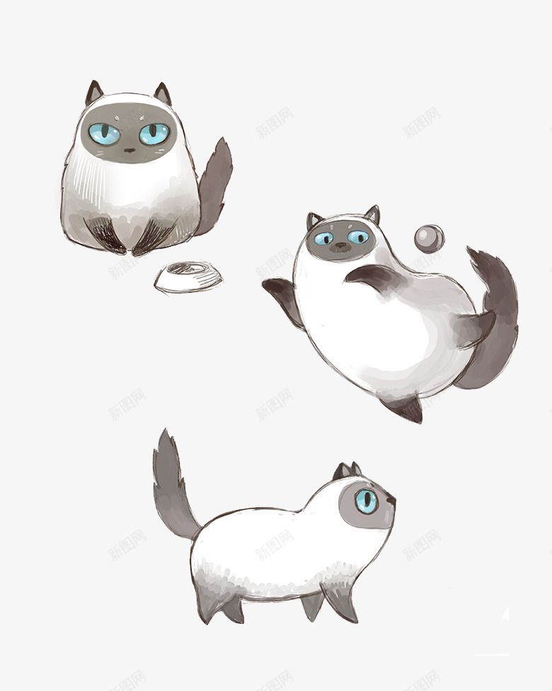 猫咪psd免抠素材_88icon https://88icon.com 布偶猫 灰色 猫咪