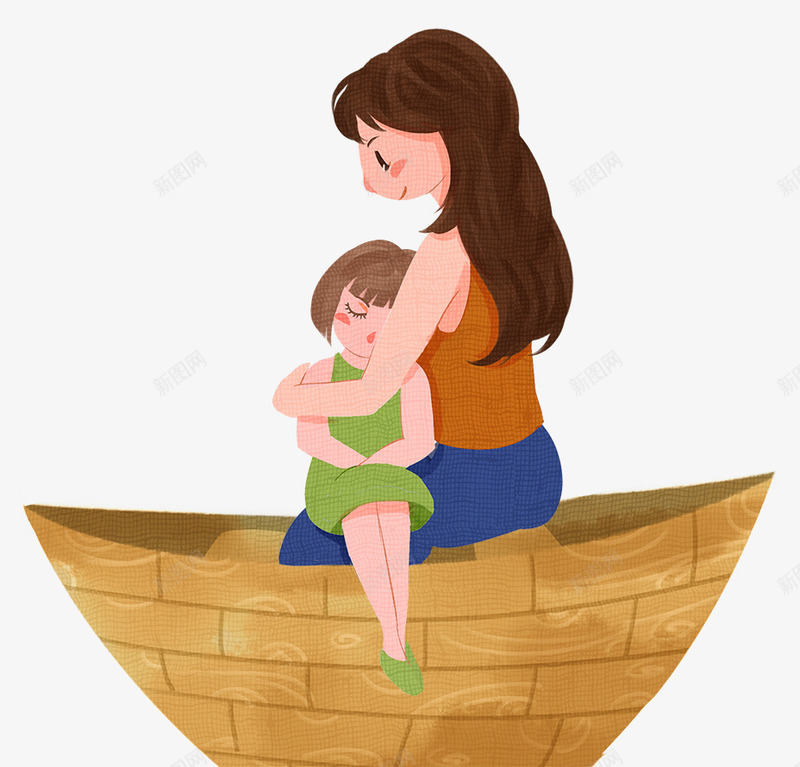 手绘装饰插图母亲节插画女孩与妈png免抠素材_88icon https://88icon.com 坐在小船上 女孩与妈妈 小木船 手绘 手绘装饰插图母亲节插画女孩与妈妈坐在小船上免费下载 插画 木船 母亲节 装饰插图