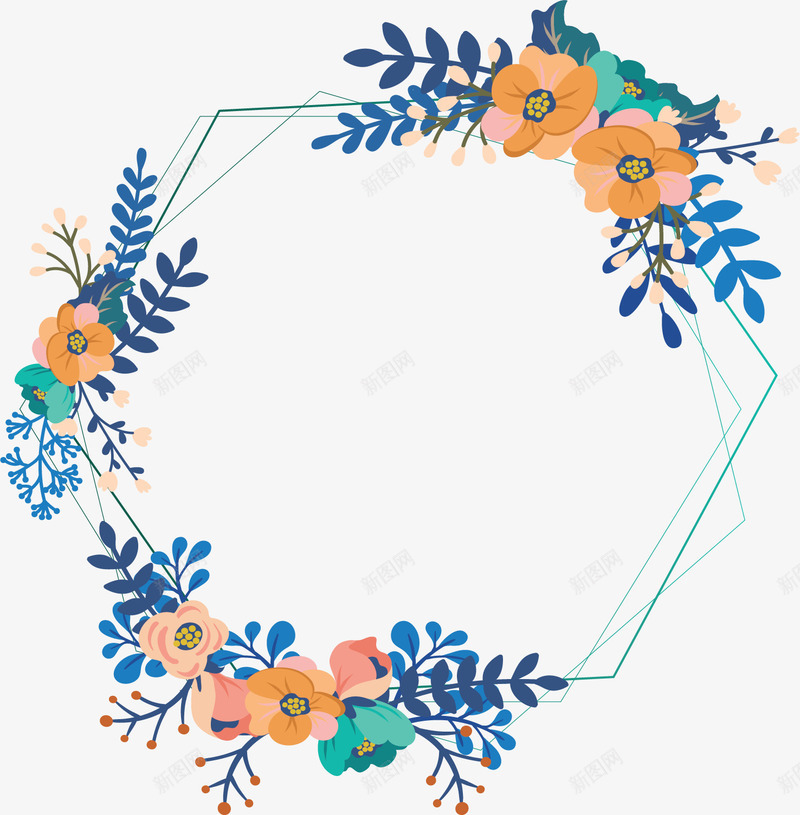 彩色碎花装饰边框矢量图ai免抠素材_88icon https://88icon.com 不规则 彩色碎花 矢量png 碎花 碎花边框 装饰框 矢量图