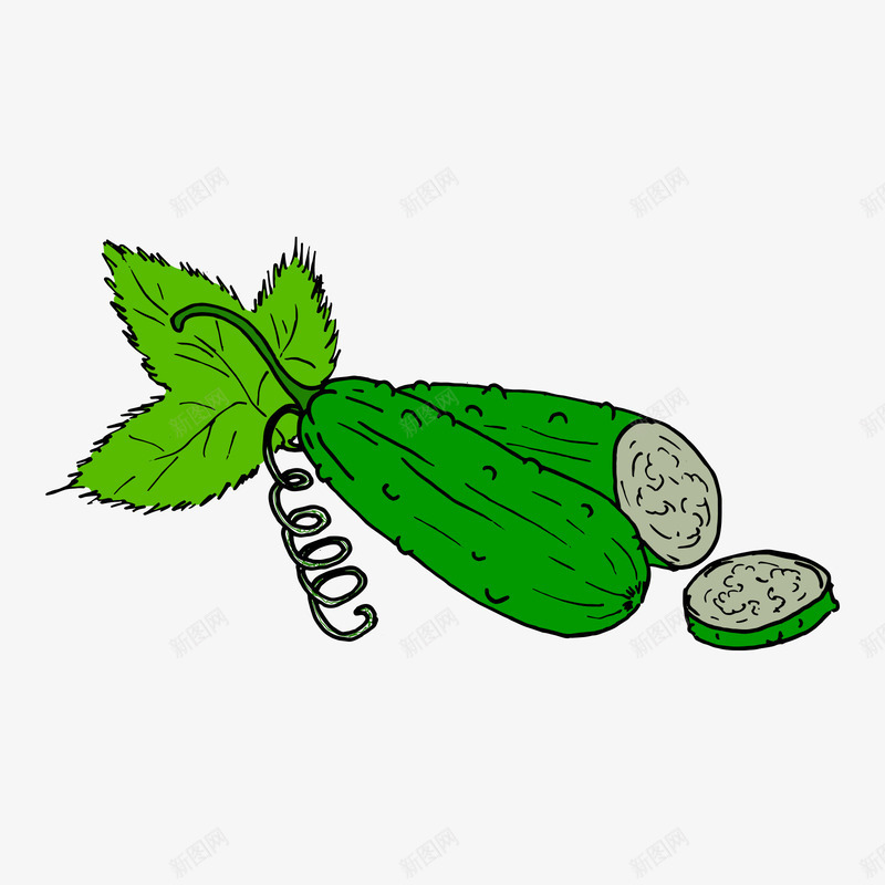 绿色的苦瓜矢量图ai免抠素材_88icon https://88icon.com 灰色 绿色 绿色苦瓜 绿色蔬菜 苦瓜 蔬菜 矢量图