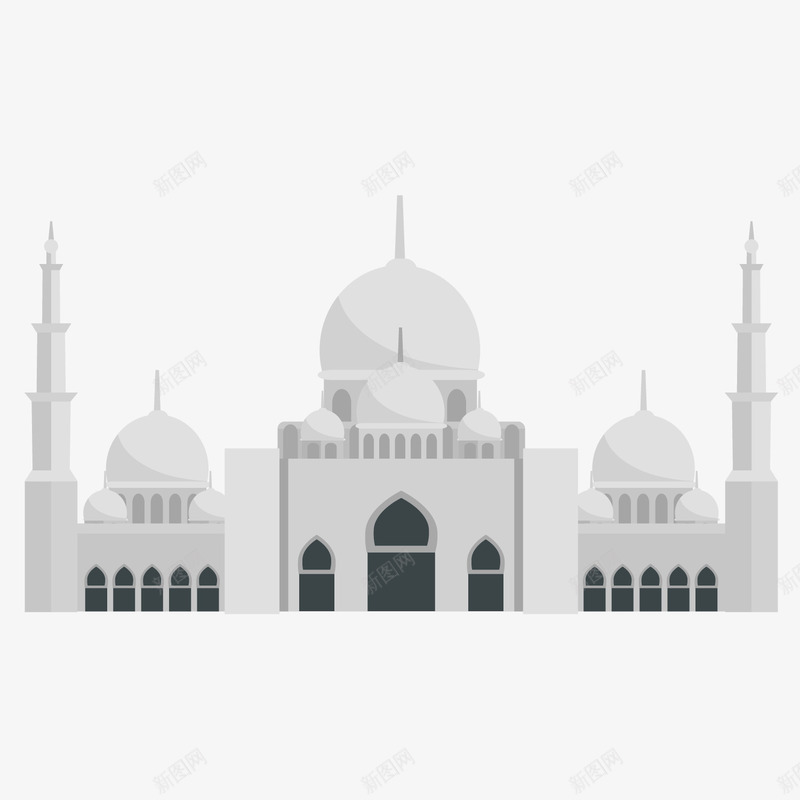 灰色创意阿拉伯建筑元素矢量图ai免抠素材_88icon https://88icon.com 光泽 创意 卡通 建筑 插画 灰色 质感 阿拉伯 矢量图