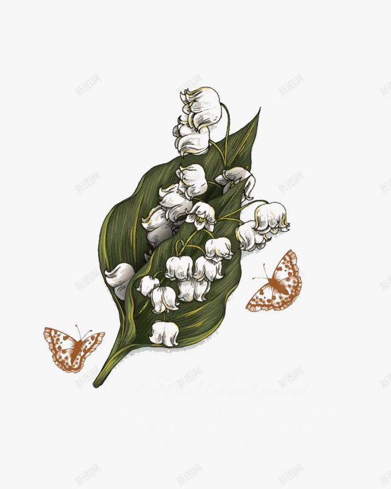 手绘铃铛花png免抠素材_88icon https://88icon.com 手绘 植物 水粉 花 花朵 铃铛花