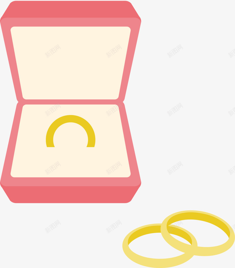 红色婚礼戒指礼盒png免抠素材_88icon https://88icon.com LOVE 婚庆 婚戒 对戒 戒指盒 浪漫 爱情 金戒指