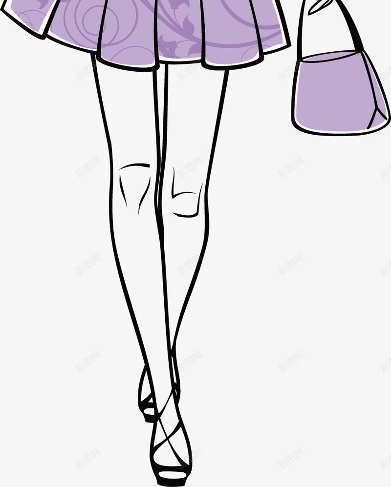 紫色真丝连衣裙手绘图png免抠素材_88icon https://88icon.com 女性服饰 女装 服装 瘦高 真丝连衣裙 真丝长裙 裙子 连衣裙 长裙