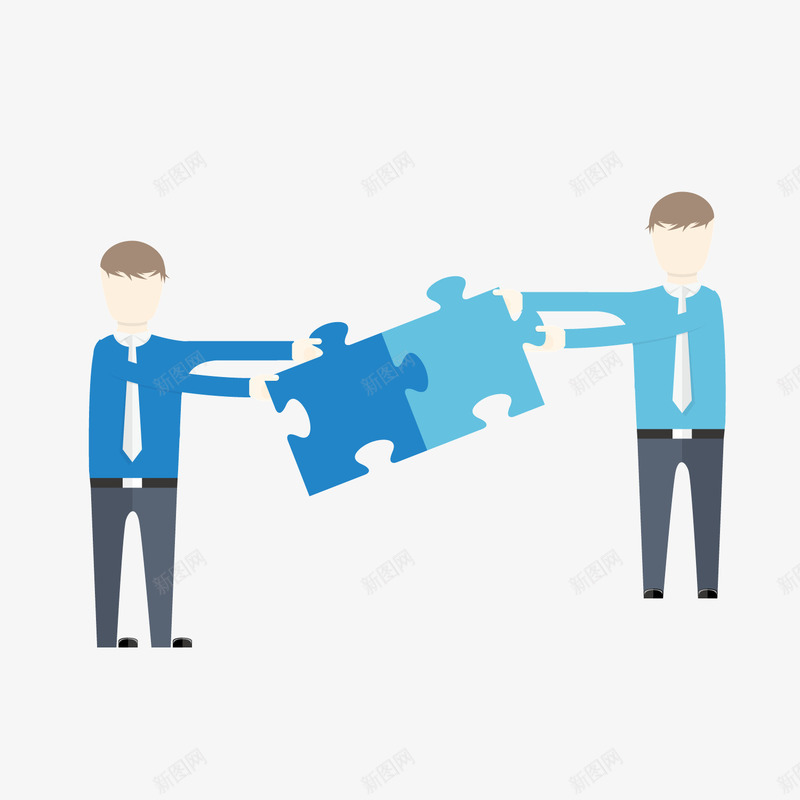 蓝色拼图矢量图ai免抠素材_88icon https://88icon.com ppt 交接 发型 合作 扁平化 拼图 灰色 蓝色 矢量图