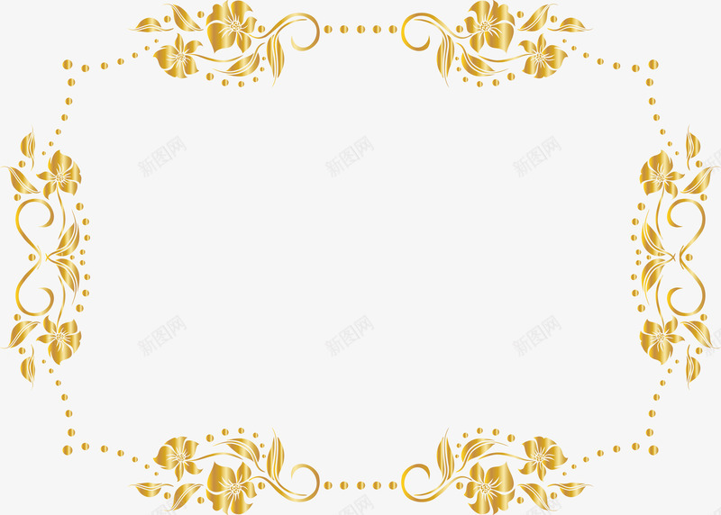 金色大气花边png免抠素材_88icon https://88icon.com 免抠PNG 大气 树藤 植物 花边 边框纹理 金色