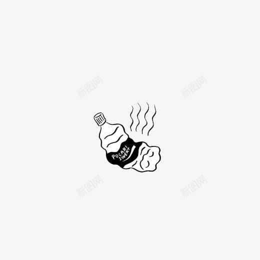 扁掉的汽水瓶png免抠素材_88icon https://88icon.com 形象 抽象 汽水瓶 黑白