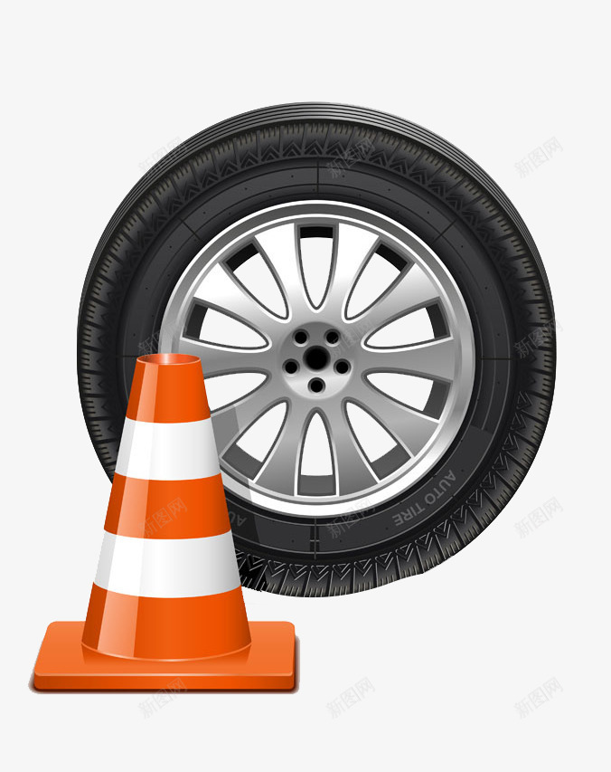 卡通手绘路障与轮胎png免抠素材_88icon https://88icon.com 交通工具 卡通手绘 路障与轮胎