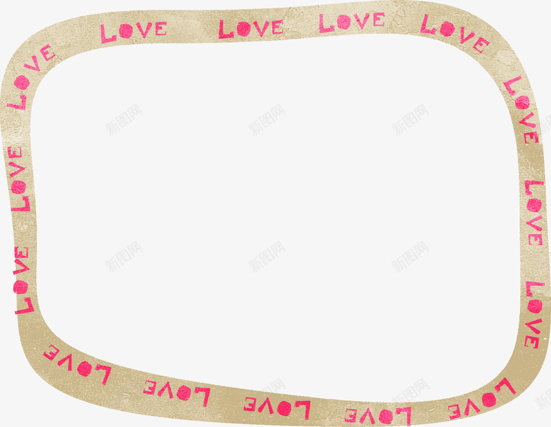 方框形lovepng免抠素材_88icon https://88icon.com 方框 简约love 米白色 粉色