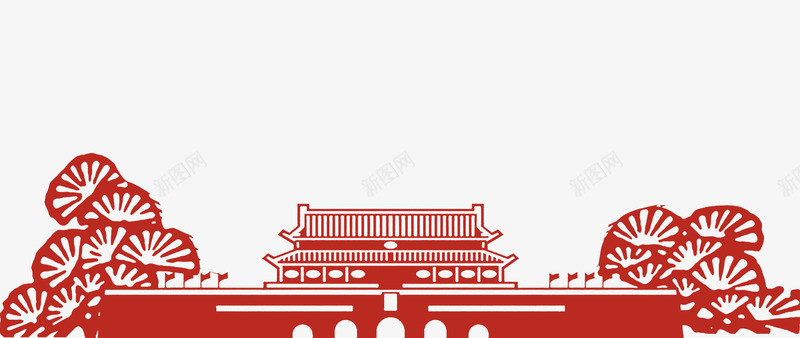 天安门剪影装饰png免抠素材_88icon https://88icon.com 免抠素材 剪影 天安门 装饰图案