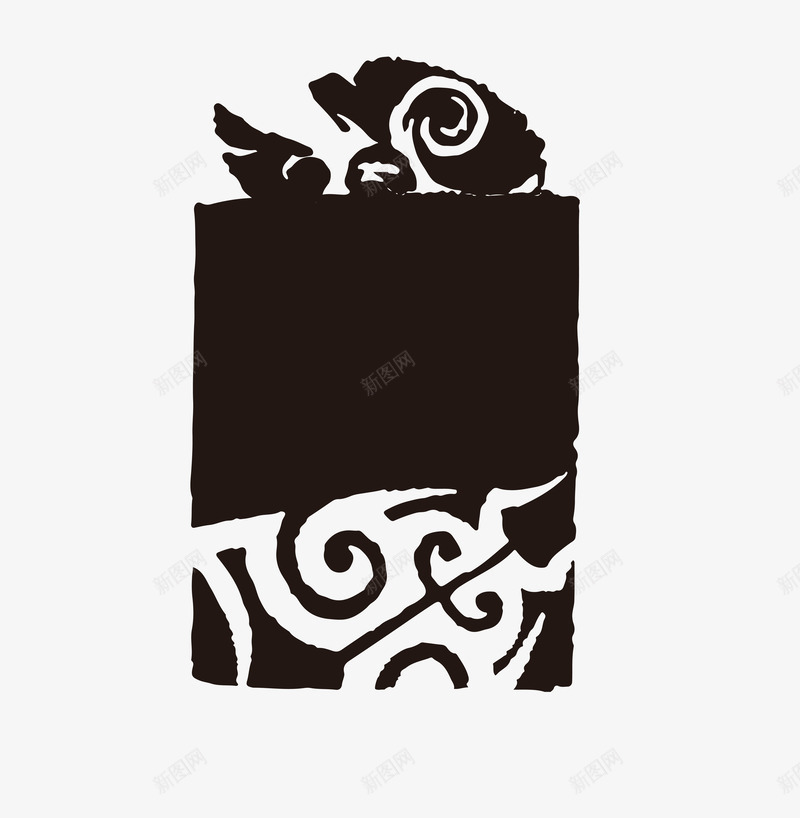 黑色中国风不规则空白可编辑矢量图ai免抠素材_88icon https://88icon.com 不规则 不规则印章 中国风 印章 可编辑 水墨风 空白 虎纹 长条形 黑色 矢量图